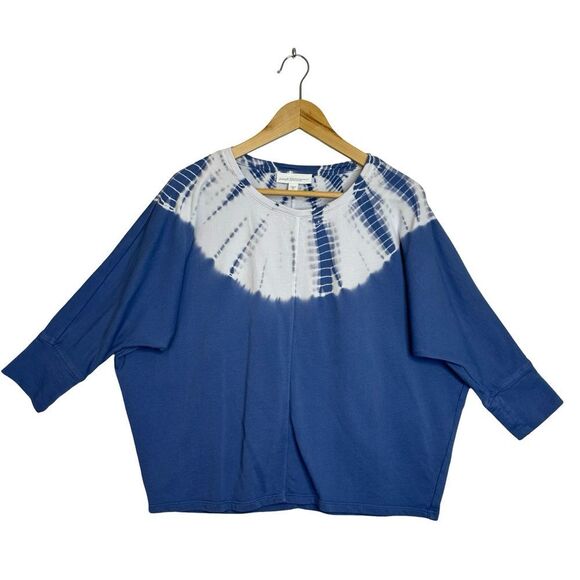 J.Jill Pure Jill Dolman Sleeve Blue & White Shirt Size XS Organic Cotton - Picture 3 of 12